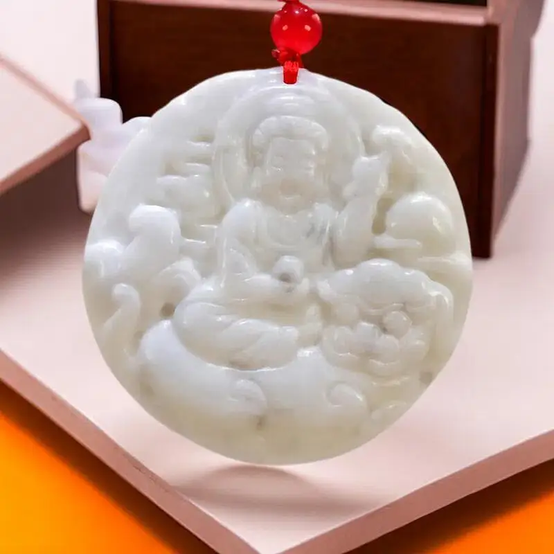 

Ожерелье из натурального белого нефрита Гуаньинь с подвеской резные ювелирные изделия подарок амулет роскошный очаровательный китайский дизайнерский винтажный талисман
