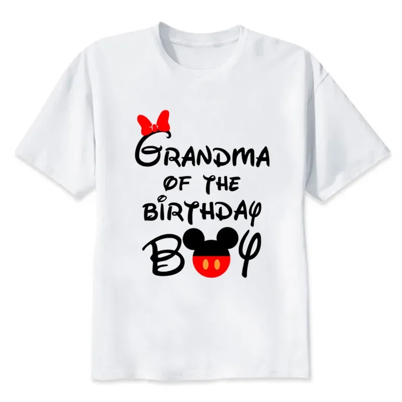 Matching Family Outfits For Birthday Boy Cartoon Mouse Theme Family Look T-shirt Party Clothes Father Mother Daughter Son