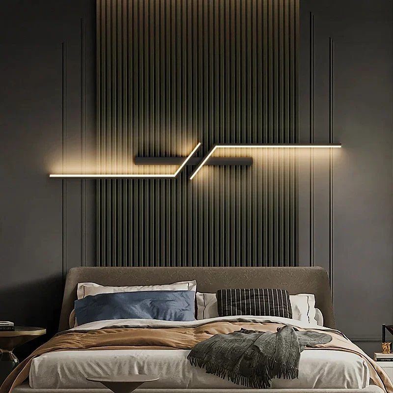 Modern LED Wall Lamp 100/120CM Long Strip Wall Sconce Living Room Bedroom Bedside Bar Home Decor Remote Control Led Lustre 4
