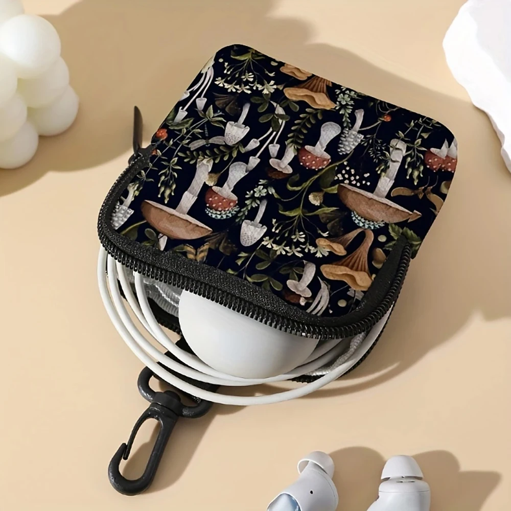1pc， Ideal choice for mushroom patterned large capacity coin wallets, digital printed coin wallets, storage bags, and gifts