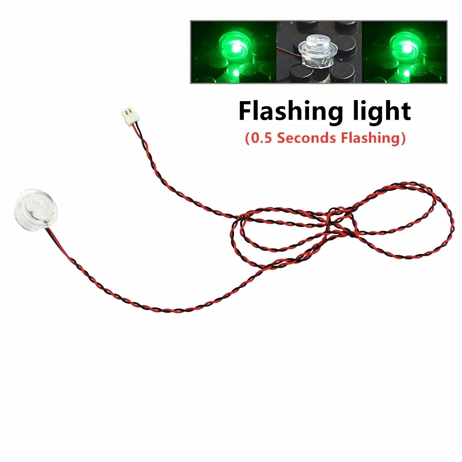 LED Light Building Block - Flashing Round Street Lamp Stripline Light-Emitting Brick