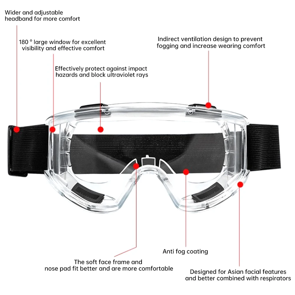 Safety Goggle Anti Splash Dust Proof Work Lab Eyewear Motorcycle Off-road Cycling Safety Anti Dust Glasses safety goggles