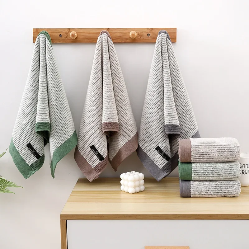 2pcs/Set Pure Cotton Hand Towel Bath Towel Large for Bathing Home Use for Women Quick-drying Water-absorbent Bathroom