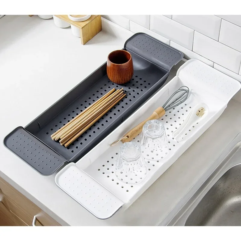 Bathtub Storage Rack Extendable Bathroom Tray Shower Caddy Bamboo Bath Tub Rack Towel Book Holder Storage Organizer Accessories