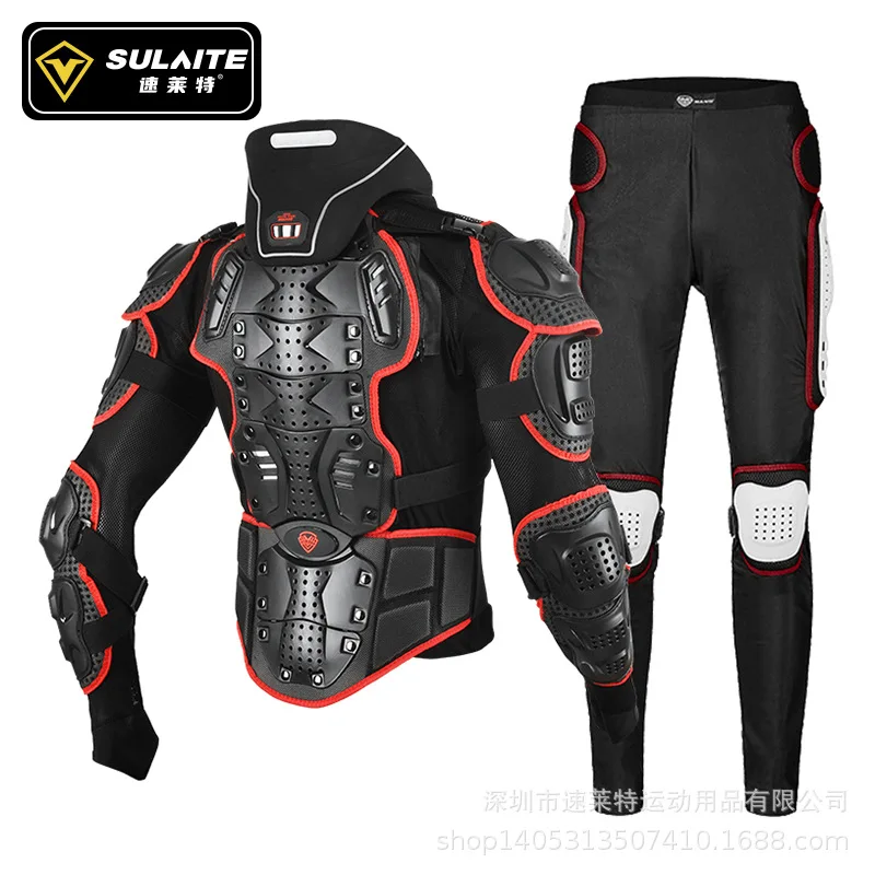 SULAITE Motorcycle Body Armor Full Body Racing Moto Jacket Neck Protection Men Suit Riding Motorbike Protection Protector motorcycle armor motorcycle body armor body protector
