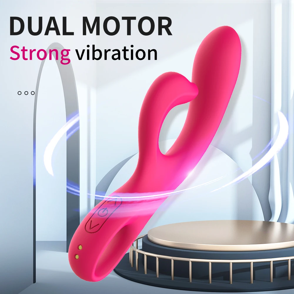 Vibratore a dildo a 10 frequenze, vibratori a coniglio, giocattoli sessuali a bacchetta per donne, masturbatore femminile, doppi motori, punto G, clitoride_voghion.com