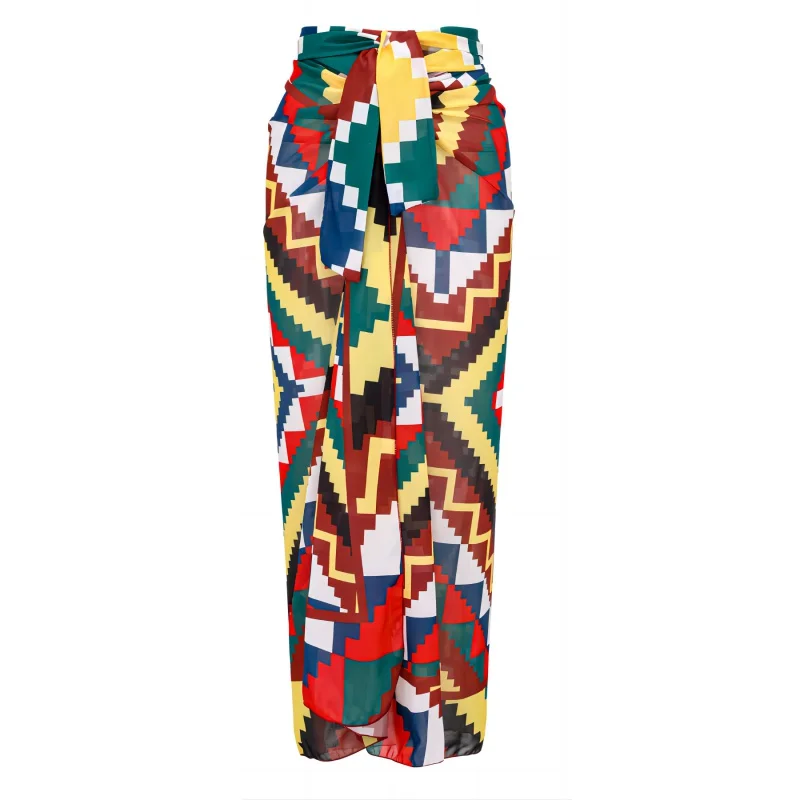 2024New Sexy One-Piece Swimsuit Women's Fashion Bikini Ruffled Printed Swimsuit Chiffon Dress
