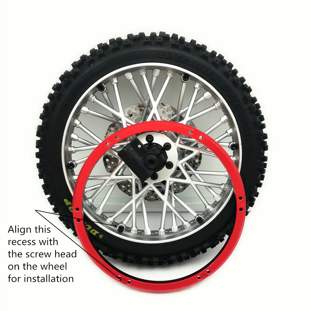 Red Aluminum Rear Wheel Reinforcement Rings For Losi 1/4 Promoto MX Motorcycle