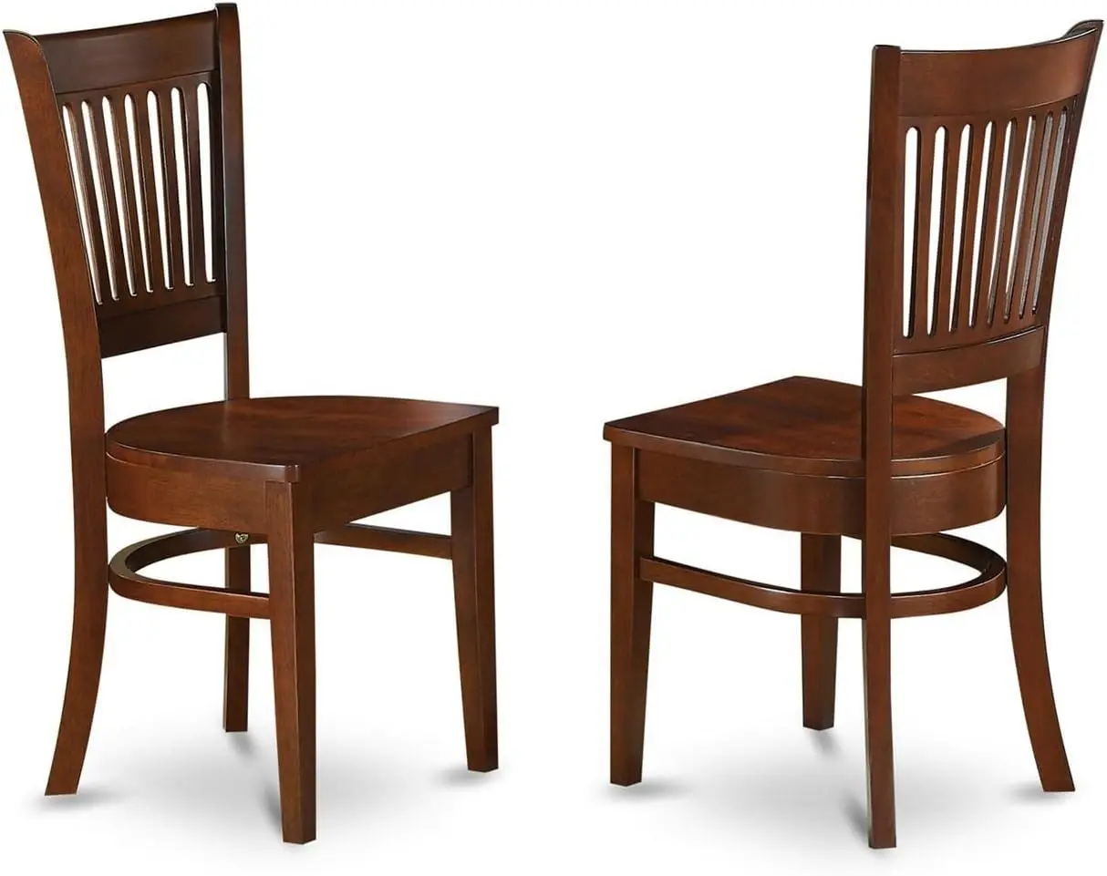 East West Furniture VAC-ESP-W Vancouver Kitchen Dining Chairs - Slat Back Wood Seat Chairs, Set of 2, Espresso