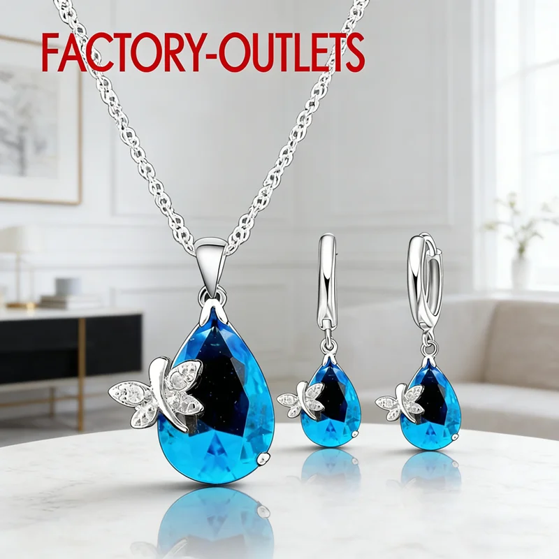 Genuin 925 Silver Bridal Jewelry Sets Fashion Cute Women Girls Engagement Anniversary Accessory Fine Trendy - 4