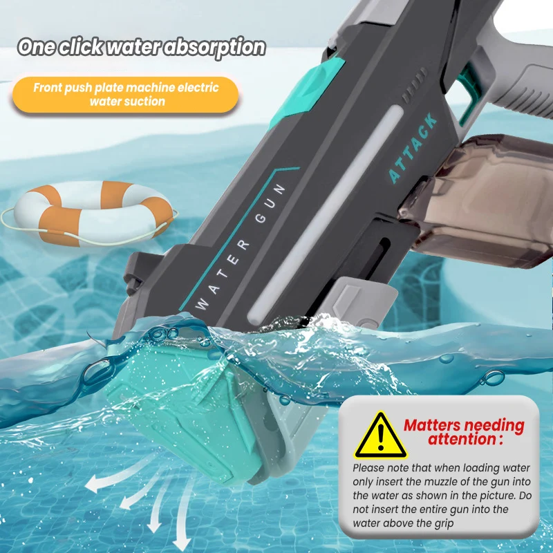 2024 New Electric water gun boy fully automatic water spray light water-absorbing water gun children's water gun Outdoortoy 2
