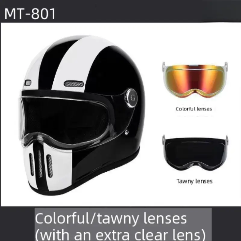 C-Ridng Genuine Carbon Fiber Adventure DOT Certified Modular Design Style Full Face Motorcycle Helmet with Dark Detachable Lens - Image 4