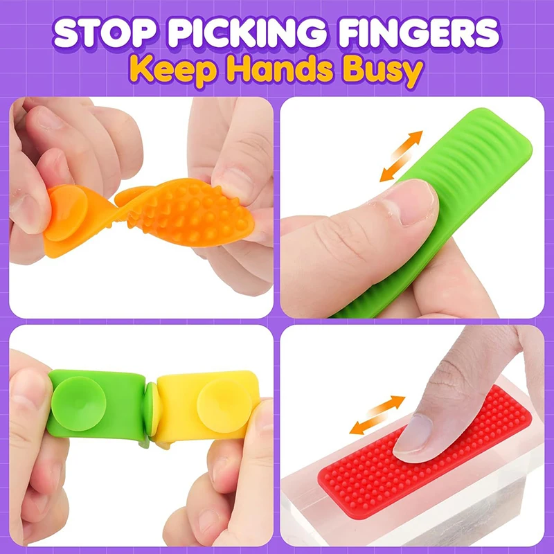 Silicone Textured Sensory Fidget Toy Autism Kid Calming Fidget Stress Toy Adult Anxiety Stress Relief Fingertip Sensory Desk