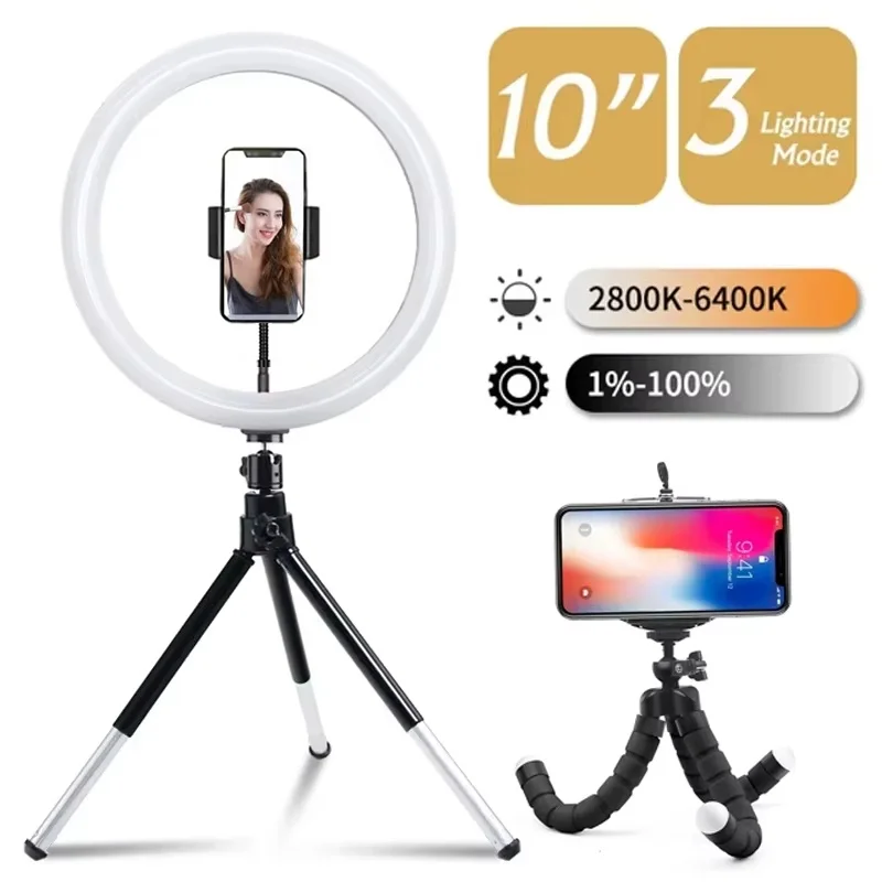 LED Ring Light with Adjustable Tripod Stand for Photography and Video Content Creation
