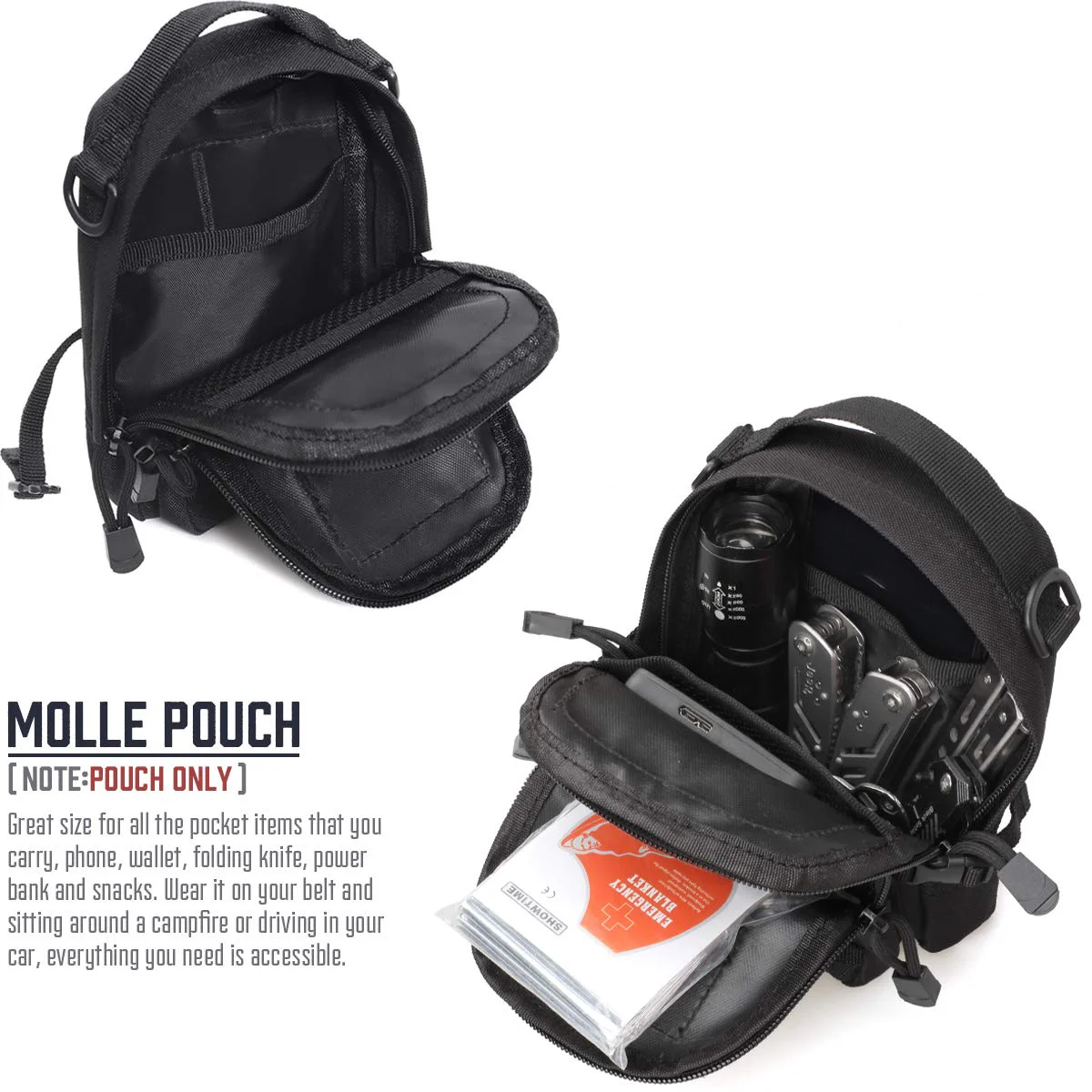 Tactical Molle Pouch Small EDC Utility Pouch Tactical Tool Pouches Bag Compact Multi-Purpose Waist
