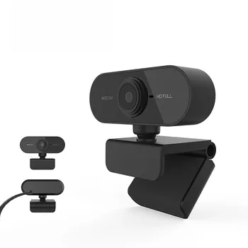 Webcam con Microfono, Telecamera USB per Computer per Videochiamate, Zoom, Teams, Streaming, Plug and Play per PC, Mac