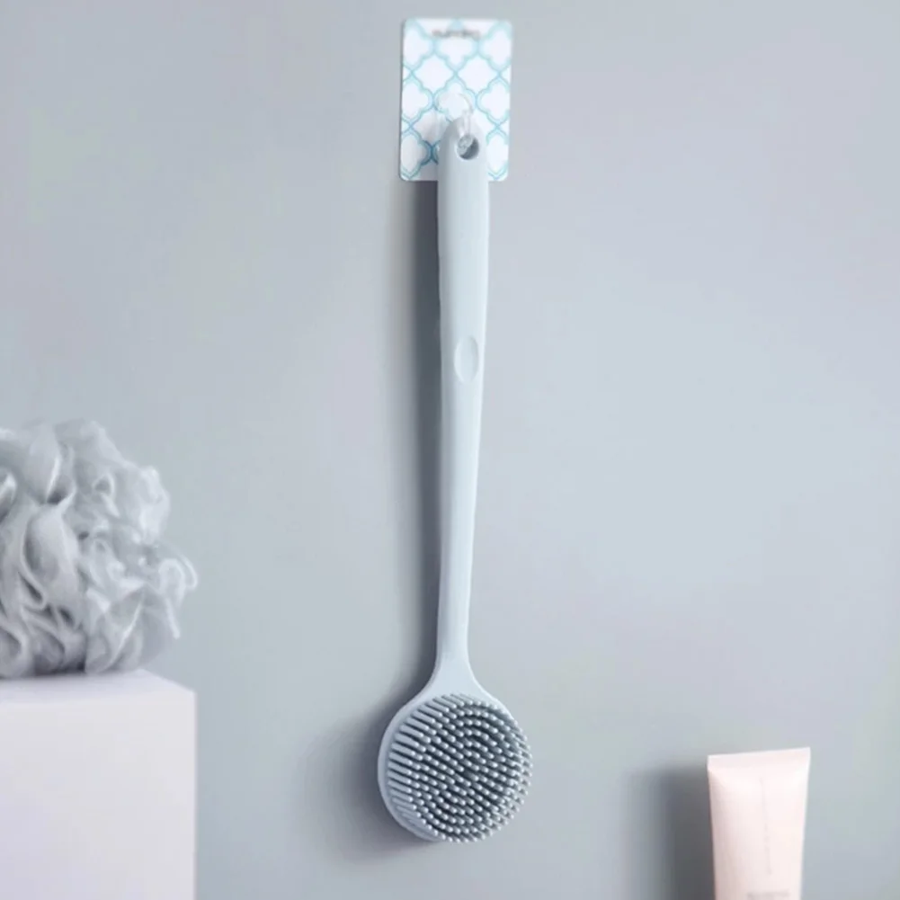 Double-Sided Silicone Back Scrubber Long Handle Scrubber Long Handle Mud Back Scrubber Shower Massage Non-Slip Exfoliation Brush 5