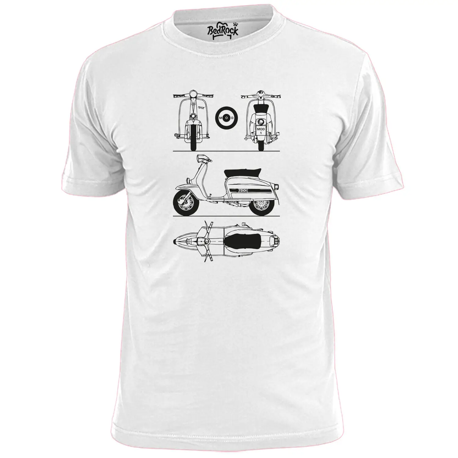 Mens Lambretta Blueprint (Rob) T Shirt Mod Scooter Boy Weller Jam