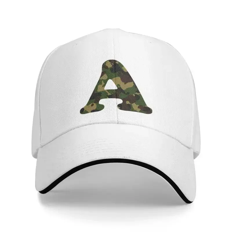 

Punk Unisex Camouflage Letter A Baseball Cap Adult Adjustable Dad Hat for Men Women Hip Hop