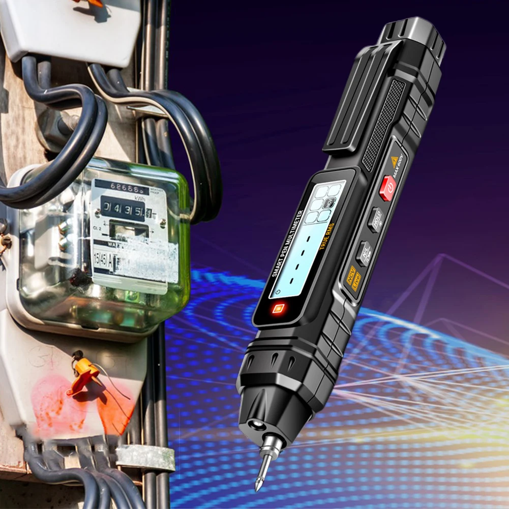 Intelligent Multimeter Pen Digital Multimeter Pen Flashlight Lighting 4000 Counts AC/DC Voltage OHM Diode Tester Electrical Tool