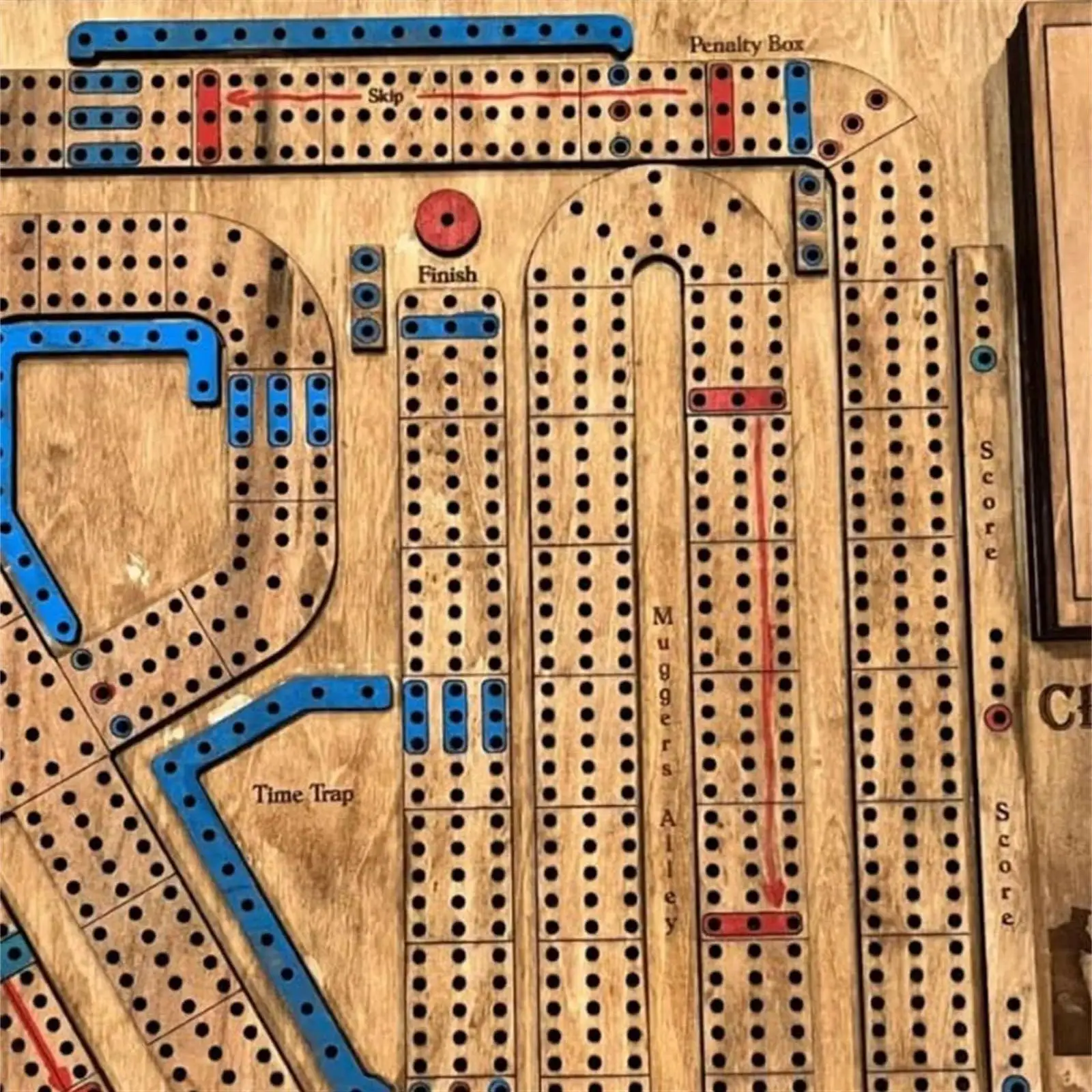 Wood Ornament Classic Traditional Wooden Cribbage Board Game Set Adults Kids