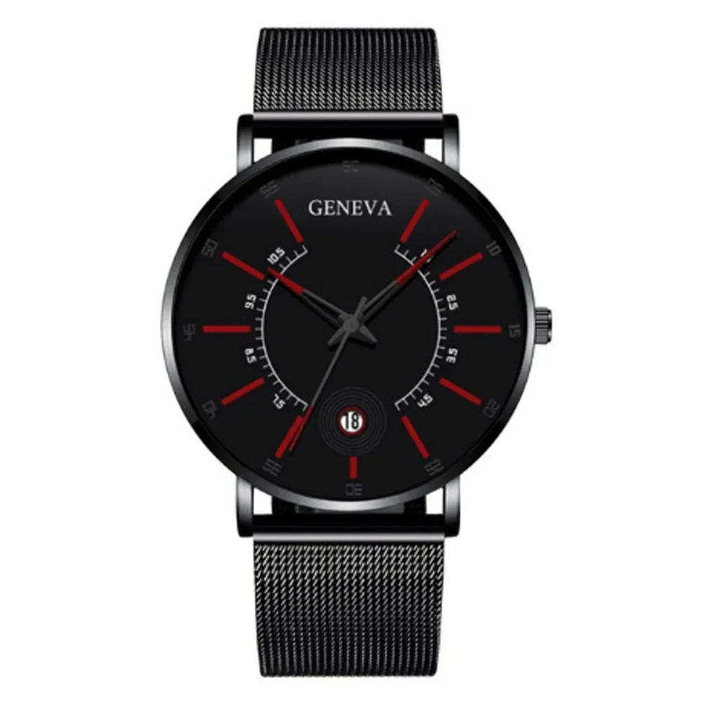 Fashion men's business watch mesh strap quartz watch classic creative calendar watch set
