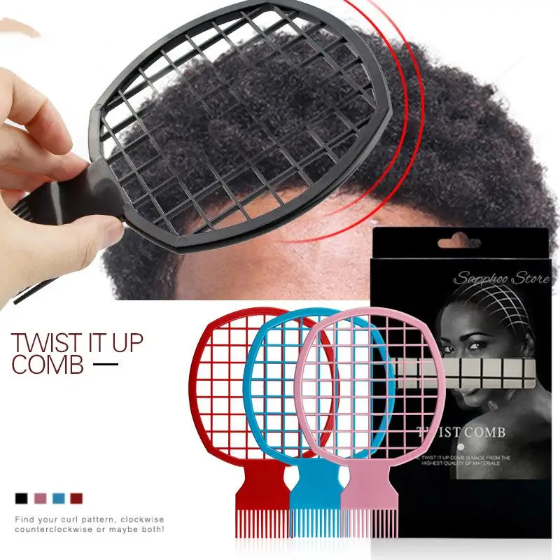 Afro Twist Comb Portable Deux-en-un Peigne à cheveux Compatible