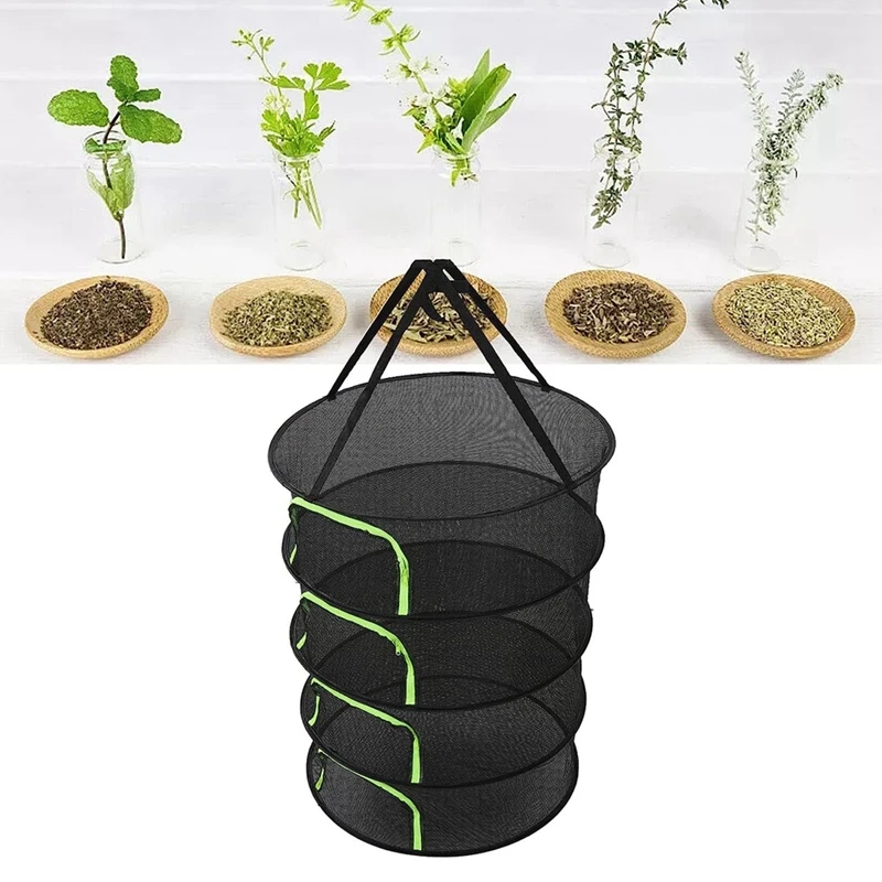 Folding Dry Rack Drying Net For Herbs Hanging Basket Dryer Bag Mesh Herb Drying Net For Flowers Buds Plants 5