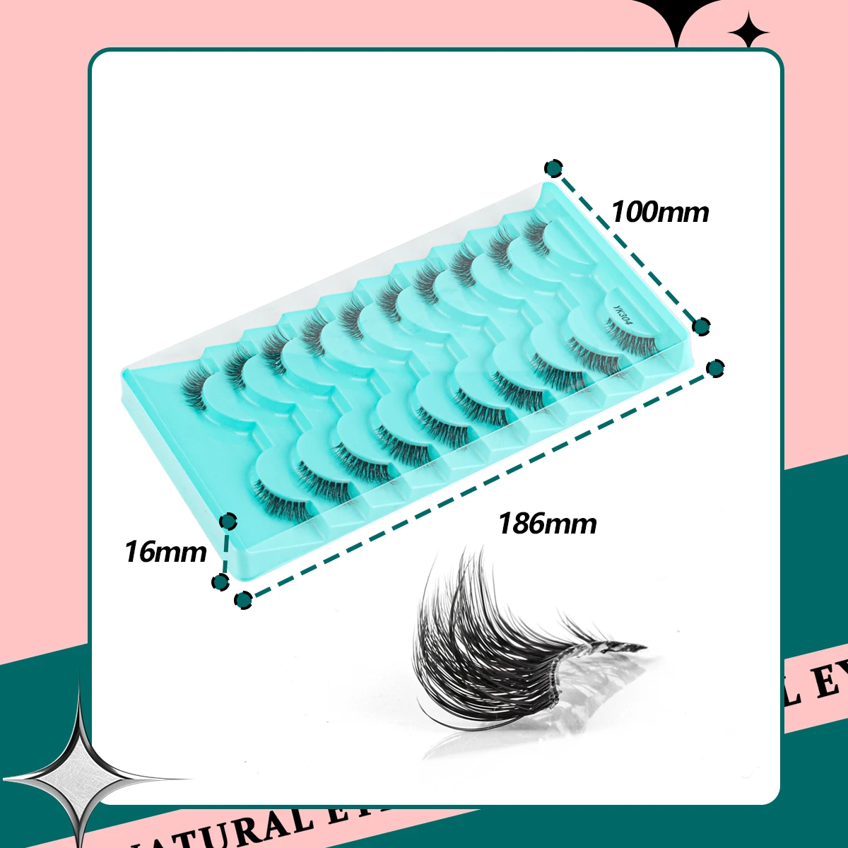 Half Eyelashes 3/10PairsHalf Lashes Natural 3D Cat Eye Lashes Clear Stem False Eyelash Extension Makeup Faux Cils maquiagem