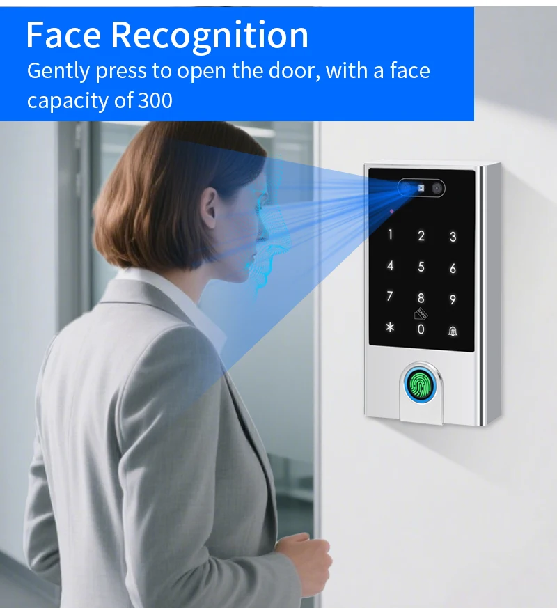 Tuya APP WIFI Face Wiegand 26-34 Recognition Fingerprint 125KHZ 13.56MHZ RFID D