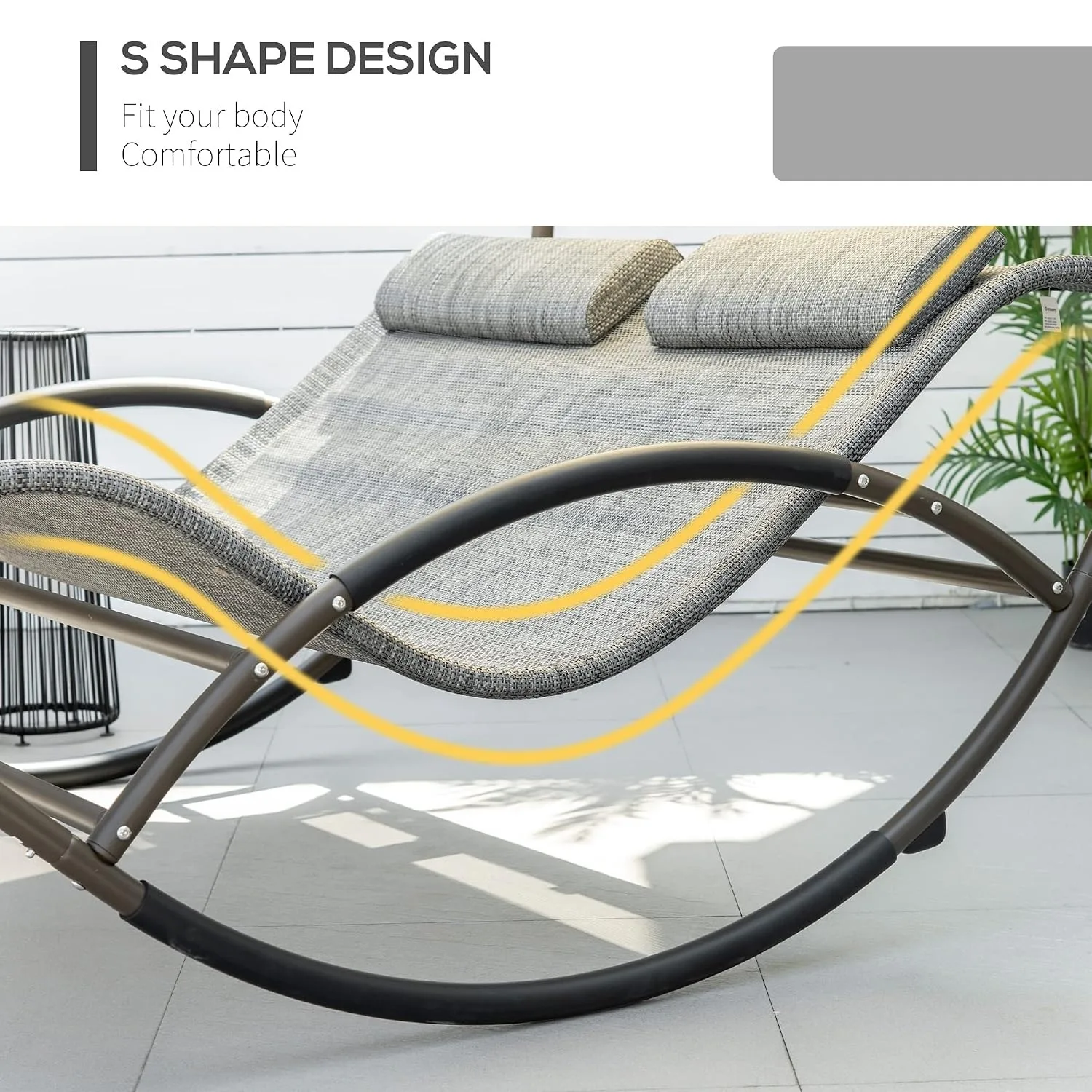 Double Rocking Chaise Lounge 4