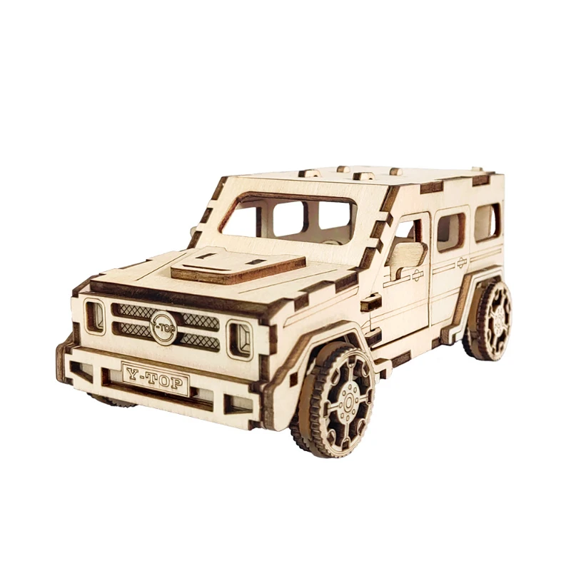 

New Wooden 3D Stereo Puzzle Off-road Vehicle Model Children's Handmade DIY Patchwork Board Toys Cultivate Intelligence Car Toy