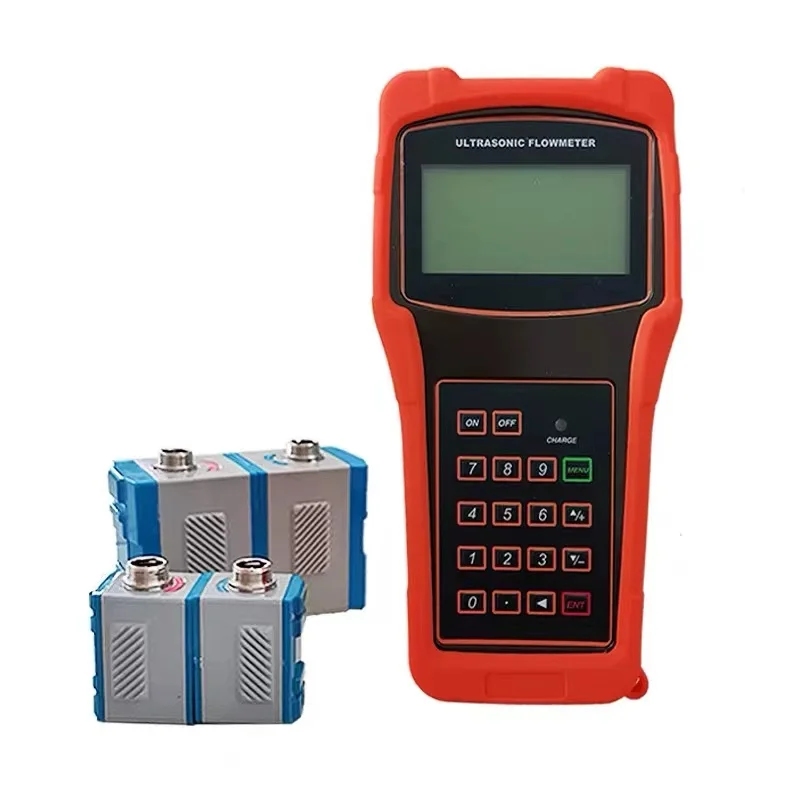 Ultrasonic flow meter Handheld Ultrasonic flow meter Portable Clamp-on Flow measurement device Non-invasive Digital Ultrasonic flowmeter With display