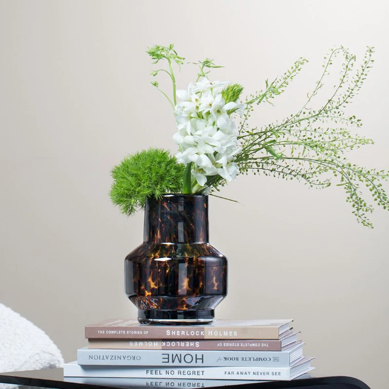 Luxury Leopard Vase Glass Flower Arrangement Ornaments Living Room Decoration of Flower Device in Home Model Room 3