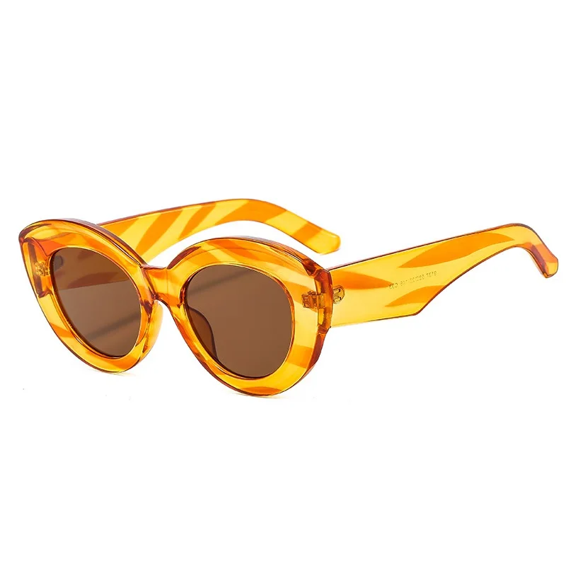 

Stripe Cat Eye Sunglasses Women Fashion New Vintage Oval Shades Men Brand Designer Luxury Sun Glasses UV400 Eyewear Oculos Gafas