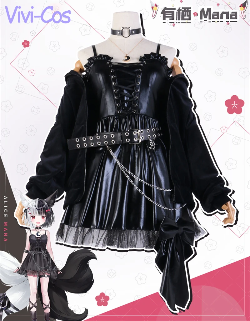 

Vivi-Cos Anime Vtuber NIJISANJI Mana Cosplay Halloween Women's Costume Role Play Party New XS-XL