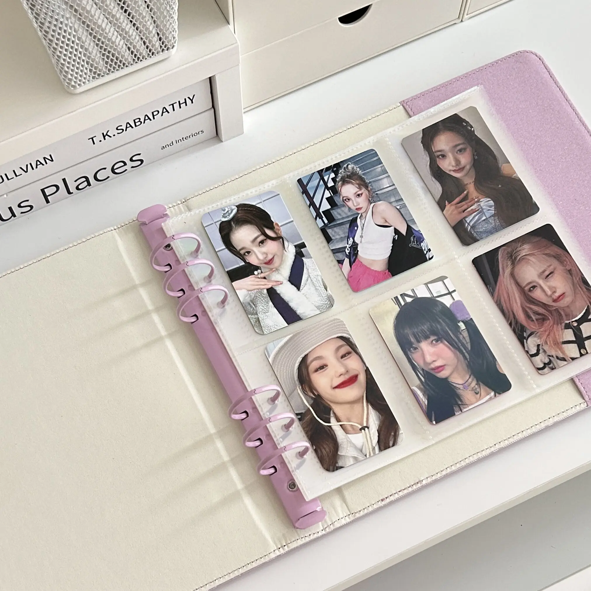 MINKYS Original Design Glittery Love Heart PU 6 Space Kpop Photocard Binder Collect Book Idol Photo Card Holder Photocards Album 3