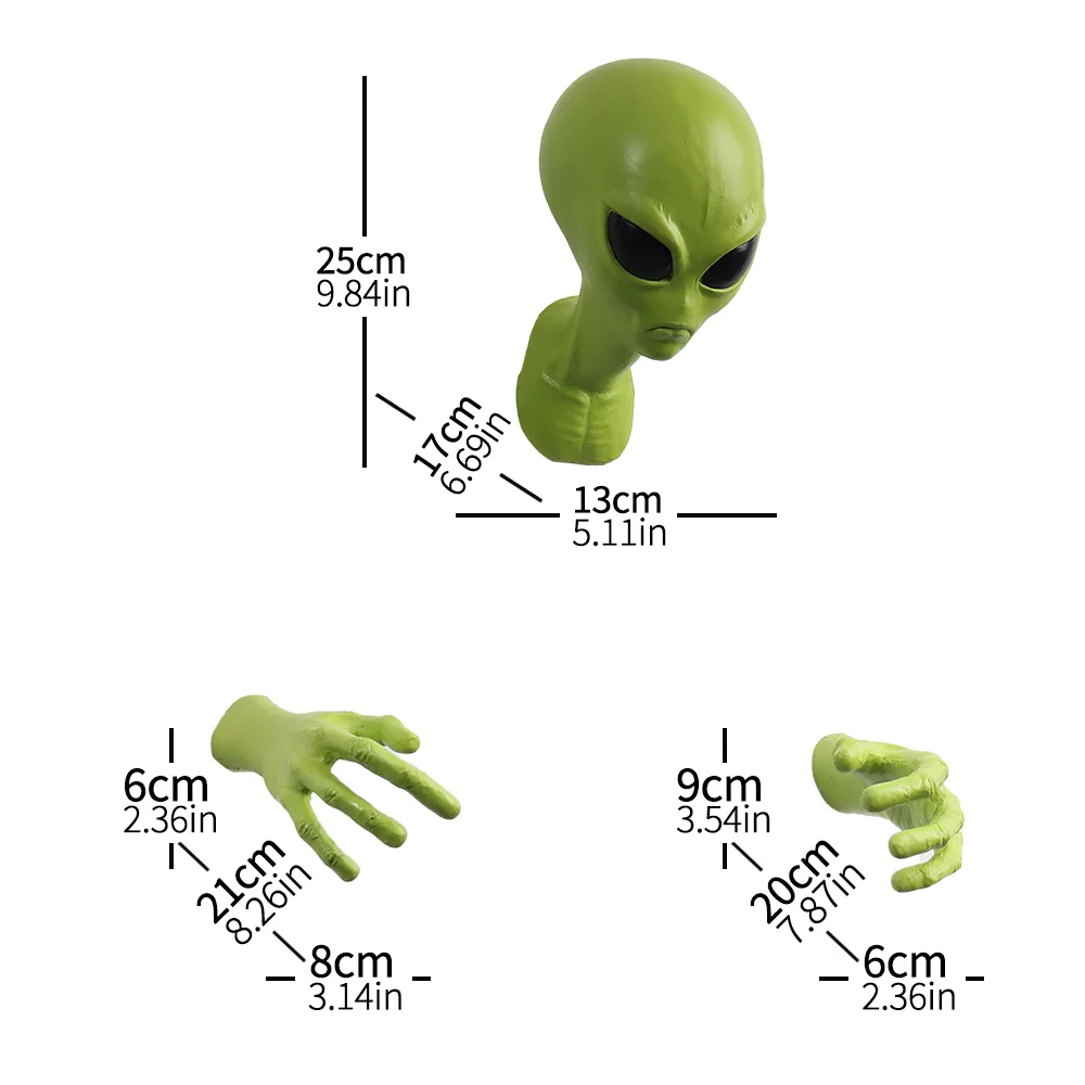 Green Alien  UFO Visitor 51 Area  Extraterrestrial Organism Monster  Study living room wall hanging ornament Sci-Fi Lover's Gift