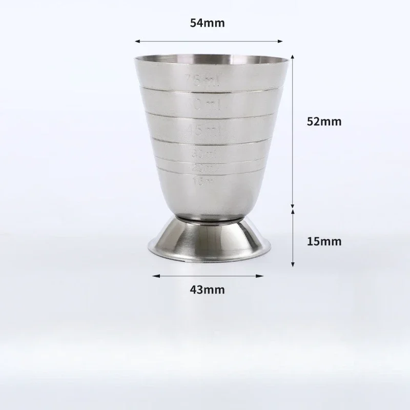 1/2Pcs Stainless Steel Metal Liquid Mixing Drink Measuring Cups With scale Multifunctional Wine Glass for Home Bars & Restauran