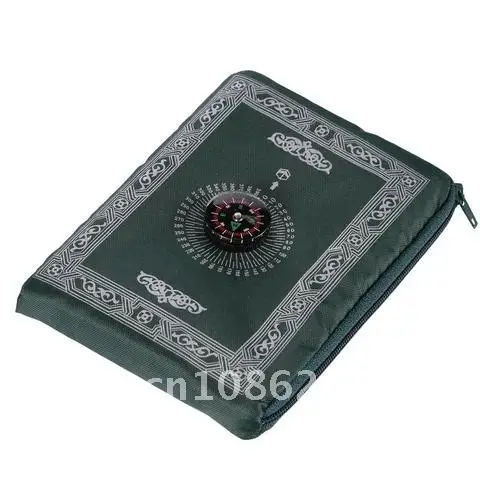 

Polyester Braided Mats Simply Print with Compass In Pouch Travel Home Mat Blanket 100*60cm 1PCs Portable Muslim Prayer Rug