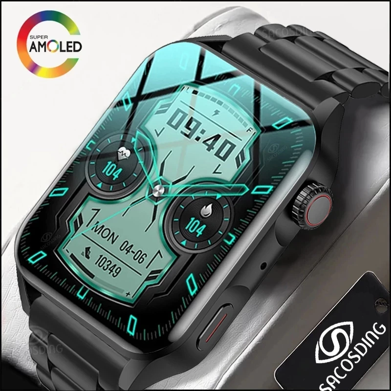 2022 New Smart Watch Men AMOLED HD Screen Always Display The Time Bluetooth Call Waterproof Smartwatch