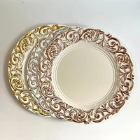 European Banquet Plates Plastic Charger For Home Dinner Table Decor Wedding Party Cake Tray Hotel Western Mats 13inch 100pcs 1