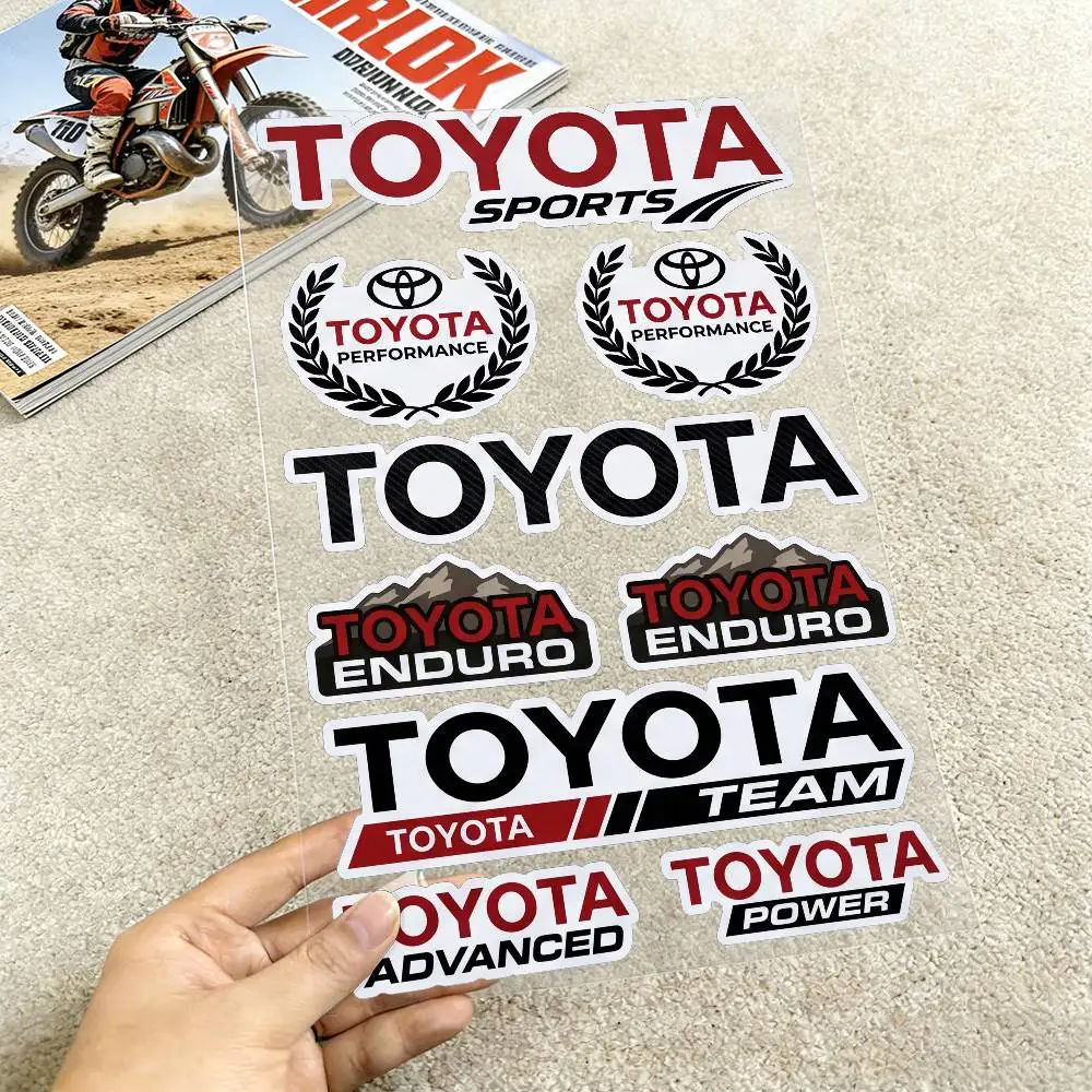 TOYOTA TRO GR 패션 범용 스크래치 방지 반사 방수 스티커 자동차 오토바이 헬멧 머그 냉장고용
