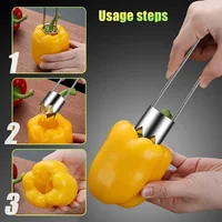 Extracteur de noyau Portable en acier inoxydable, extracteur de noyau de fruits et légumes, outils de cuisine pour éplucher les piments, les Melons 1