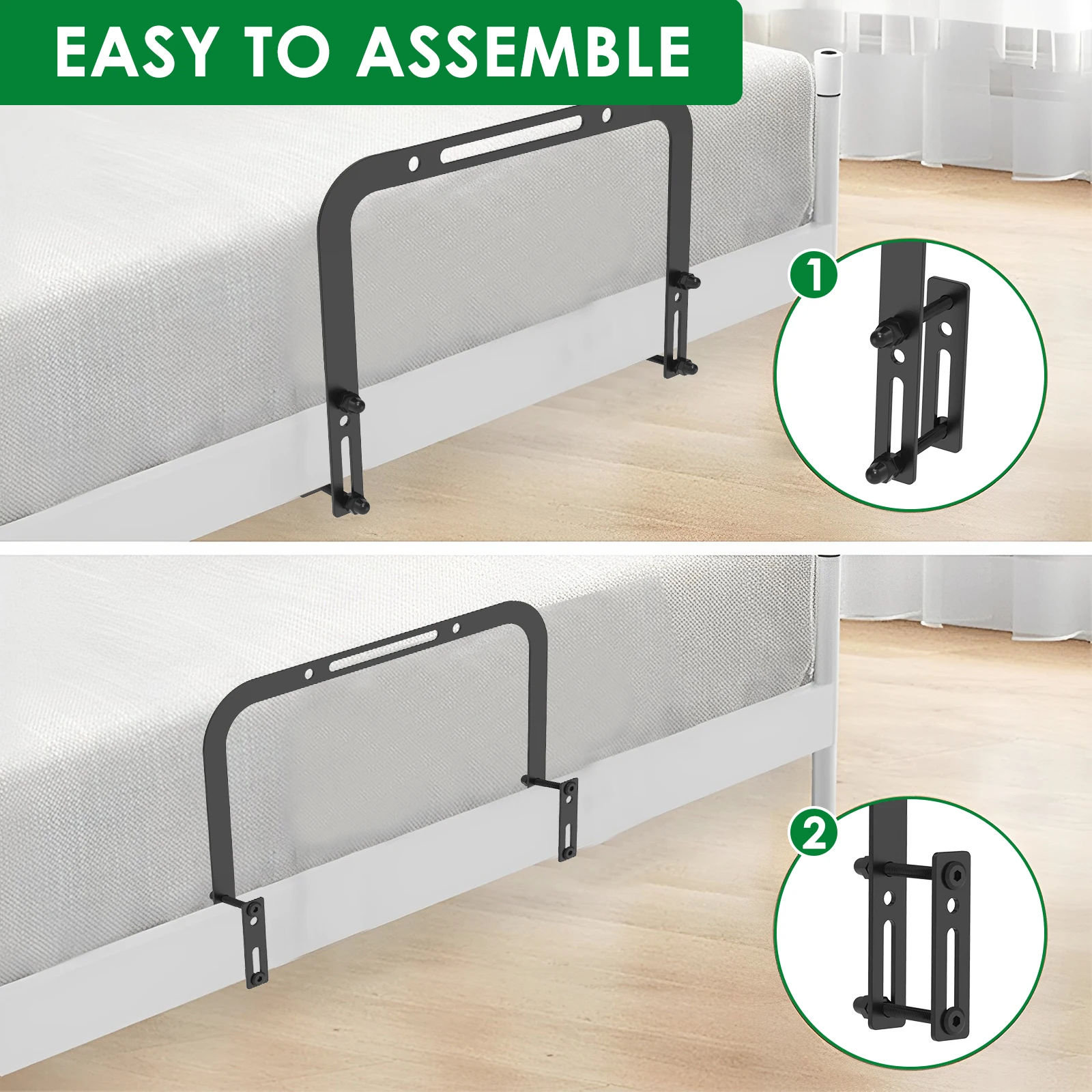 2Pcs Nonslip Mattress Slide Stopper Metal Mattress Gaskets Adjustable Mattress Retainer Bar Furniture Accessories for Bedroom