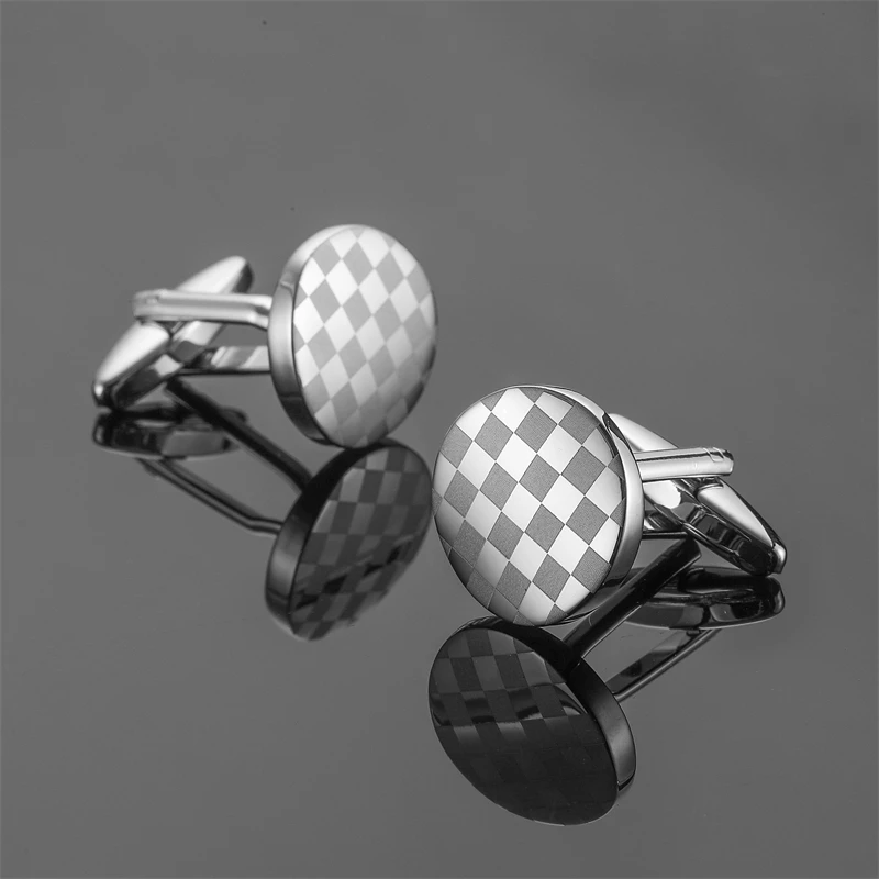 

Запонки для рубашки мужские круглые, металлические запонки в французском стиле, лазерная решетка, аксессуары для делового костюма, ювелирные изделия в подарок