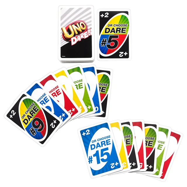 Mattel Games UNO DARE! Family Funny Entertainment Board Game Fun Playing Cards Kids Toys Gift Uno Card Game 2
