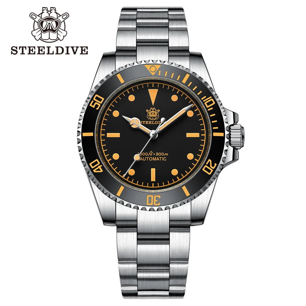 STEELDIVE Official SD1954V Retro Water Ghost Ceramic Bezel NH35 Automatic Movement Swiss Luminous Waterproof Mechanical Watch