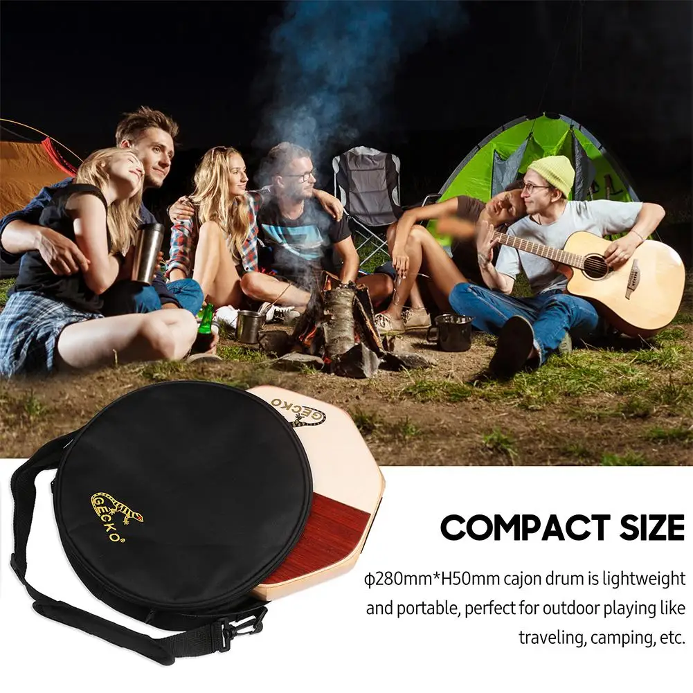 Gecko Cajon Octagonal Hand Drum 3-color Bongo Snare Double Sound Effect Portable Percussion Instrument For Travel Camping Gift