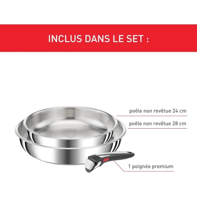 Poêle TEFAL Ingenio Preference acier inoxydable 28cm